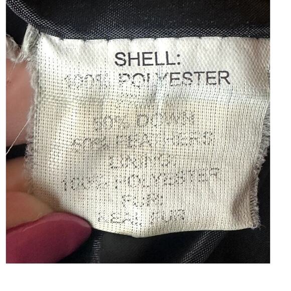 Vtg Gi & Jo Black Down Fill Fur Trim Lightweight Embroidered Jacket Women's S - Picture 7 of 8